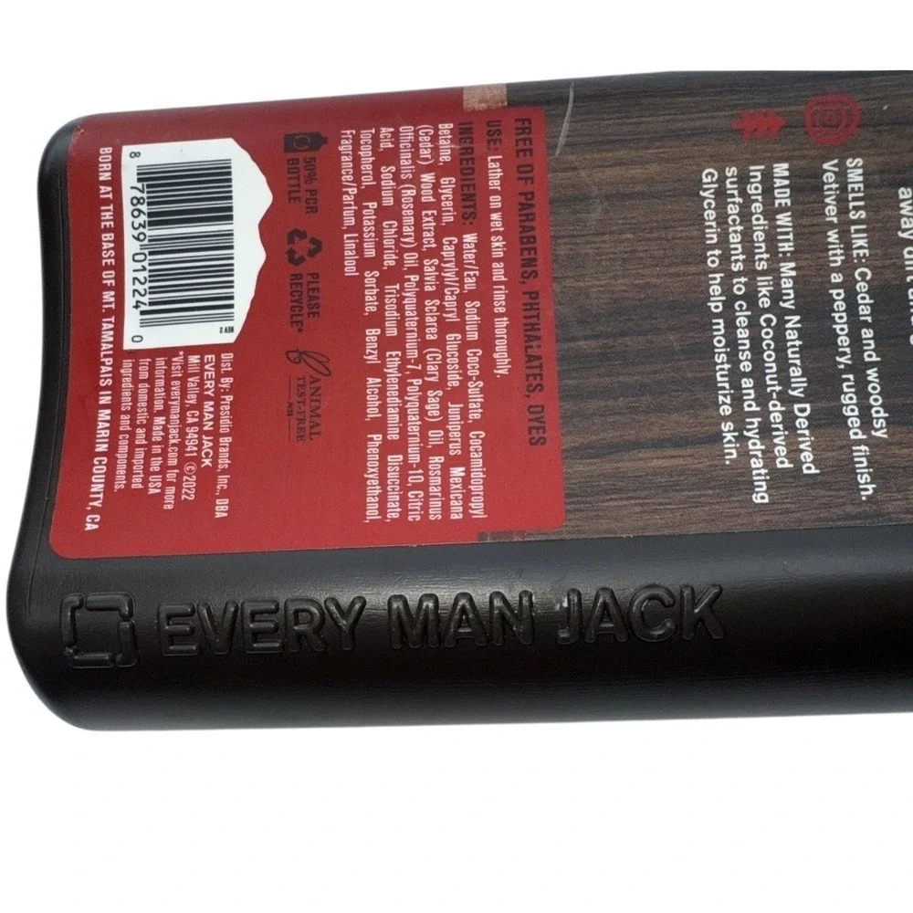 Every Man Jack Cedarwood Body Wash‎ Natural Cleanser for Men 13.5 Fl Oz